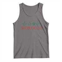 Morocco Tank Top Heartbeat Green Star Patriotic Pride Gift for Proud Moroccan