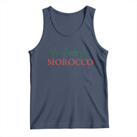 Morocco Tank Top Heartbeat Green Star Patriotic Pride Gift for Proud Moroccan