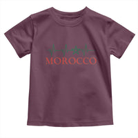 Morocco Toddler T Shirt Heartbeat Green Star Patriotic Pride Gift for Proud Moroccan