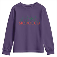 Morocco Youth Sweatshirt Heartbeat Green Star Patriotic Pride Gift for Proud Moroccan