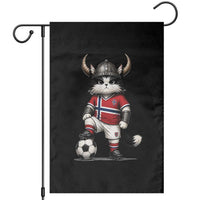 Norway Soccer Fan Garden Flag Cute Viking Cat Norwegian Flag Nordic Football Lovers