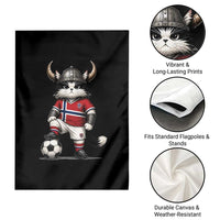 Norway Soccer Fan Garden Flag Cute Viking Cat Norwegian Flag Nordic Football Lovers