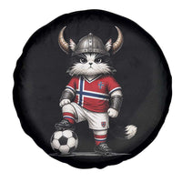Norway Soccer Fan Spare Tire Cover Cute Viking Cat Norwegian Flag Nordic Football Lovers