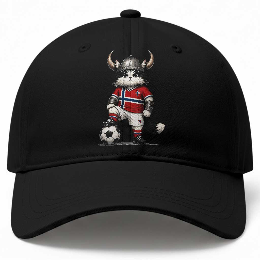 Norway Soccer Fan Baseball Cap Cute Viking Cat Norwegian Flag Nordic Football Lovers