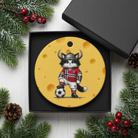Norway Soccer Fan Ceramic Ornament Cute Viking Cat Norwegian Flag Nordic Football Lovers