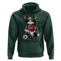Norway Soccer Fan Hoodie Cute Viking Cat Norwegian Flag Nordic Football Lovers
