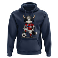 Norway Soccer Fan Hoodie Cute Viking Cat Norwegian Flag Nordic Football Lovers