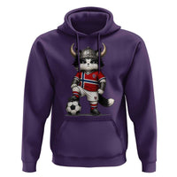 Norway Soccer Fan Hoodie Cute Viking Cat Norwegian Flag Nordic Football Lovers