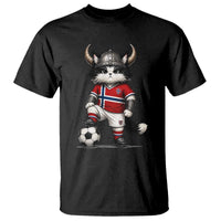 Norway Soccer Fan T Shirt Cute Viking Cat Norwegian Flag Nordic Football Lovers