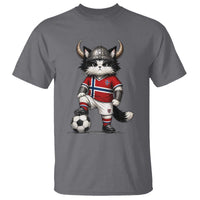 Norway Soccer Fan T Shirt Cute Viking Cat Norwegian Flag Nordic Football Lovers