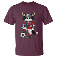 Norway Soccer Fan T Shirt Cute Viking Cat Norwegian Flag Nordic Football Lovers