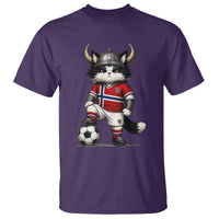 Norway Soccer Fan T Shirt Cute Viking Cat Norwegian Flag Nordic Football Lovers