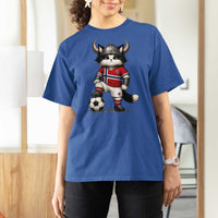 Norway Soccer Fan T Shirt For Women Cute Viking Cat Norwegian Flag Nordic Football Lovers