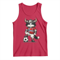 Norway Soccer Fan Tank Top Cute Viking Cat Norwegian Flag Nordic Football Lovers