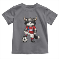 Norway Soccer Fan Toddler T Shirt Cute Viking Cat Norwegian Flag Nordic Football Lovers