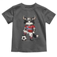 Norway Soccer Fan Toddler T Shirt Cute Viking Cat Norwegian Flag Nordic Football Lovers