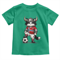 Norway Soccer Fan Toddler T Shirt Cute Viking Cat Norwegian Flag Nordic Football Lovers