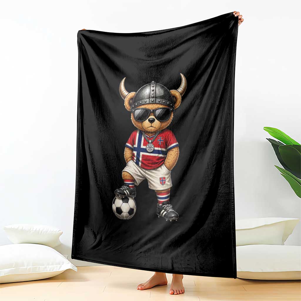 Norway Soccer Fan Throw Blanket Cool Viking Bear Nordic Football Norwegian Flag