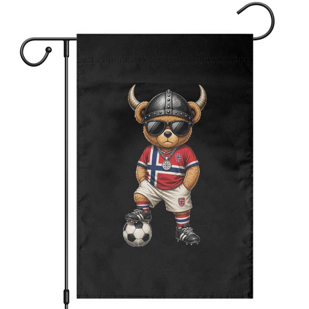 Norway Soccer Fan Garden Flag Cool Viking Bear Nordic Football Norwegian Flag
