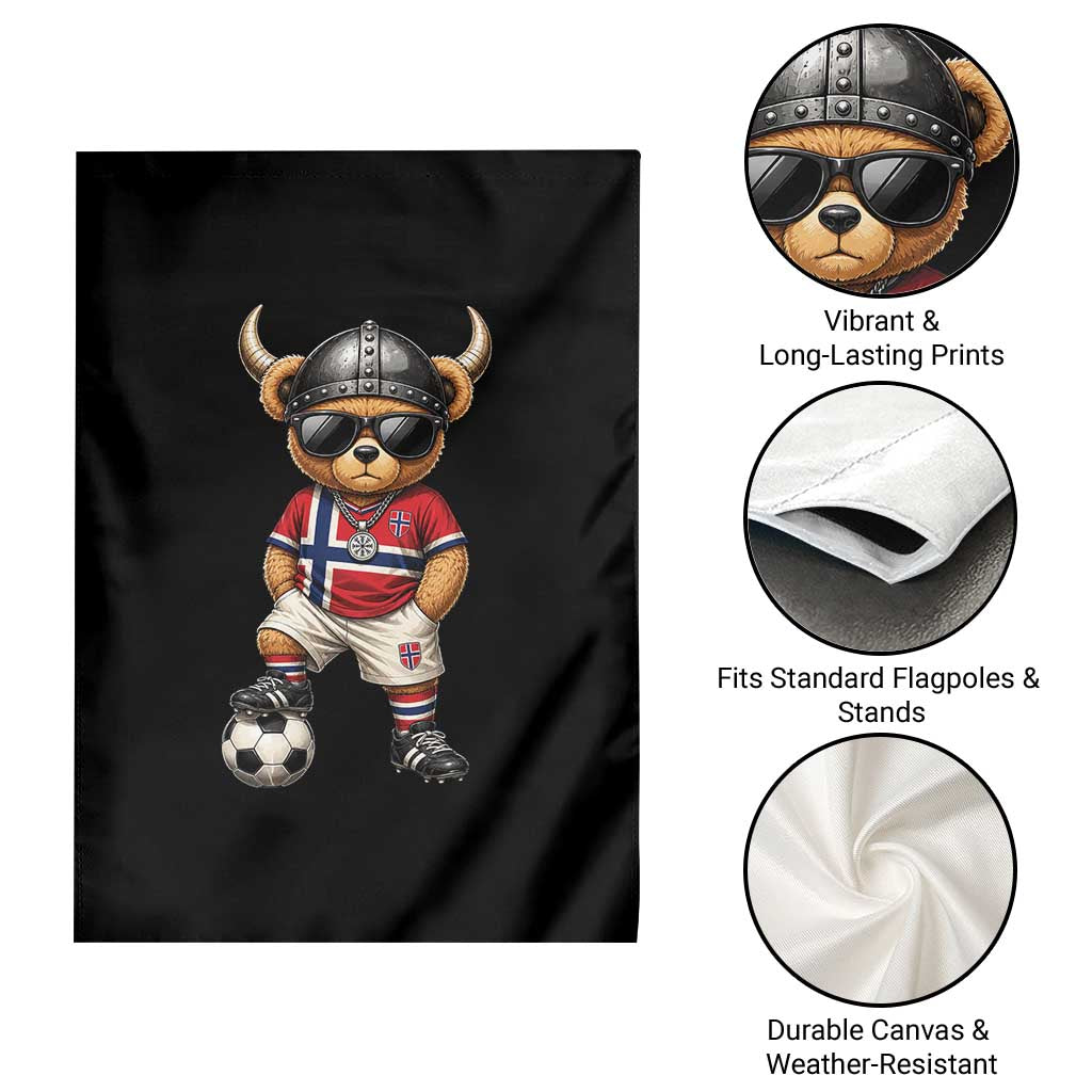 Norway Soccer Fan Garden Flag Cool Viking Bear Nordic Football Norwegian Flag