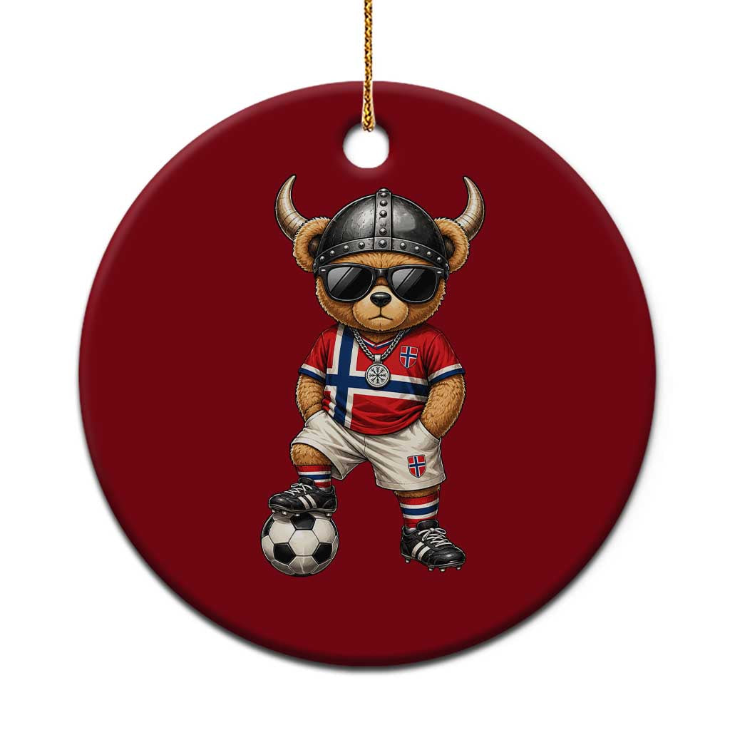 Norway Soccer Fan Ceramic Ornament Cool Viking Bear Nordic Football Norwegian Flag