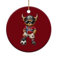 Norway Soccer Fan Ceramic Ornament Cool Viking Bear Nordic Football Norwegian Flag