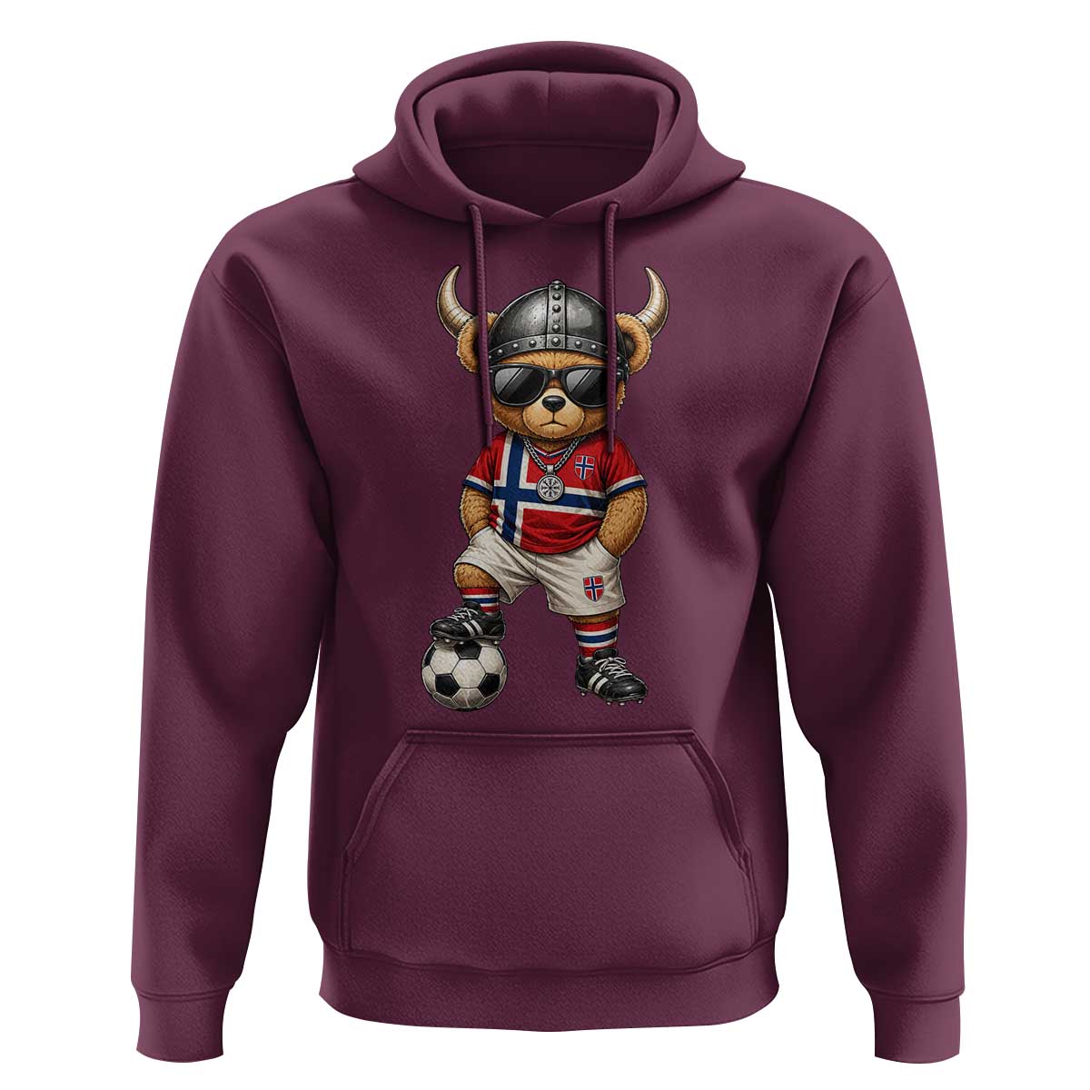 Norway Soccer Fan Hoodie Cool Viking Bear Nordic Football Norwegian Flag