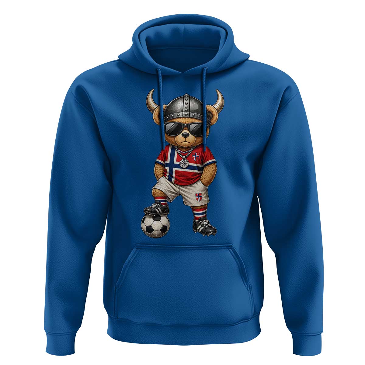 Norway Soccer Fan Hoodie Cool Viking Bear Nordic Football Norwegian Flag