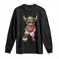 Norway Soccer Fan Long Sleeve Shirt Cool Viking Bear Nordic Football Norwegian Flag