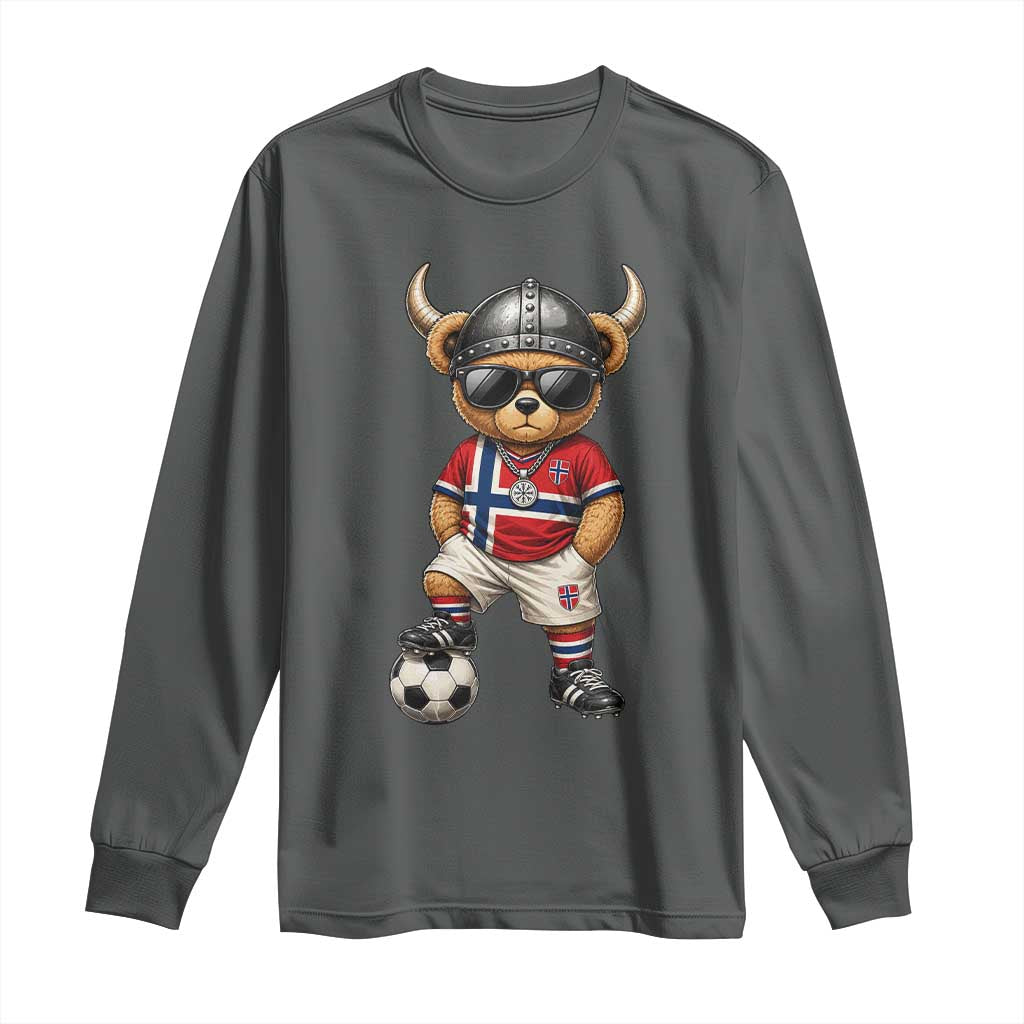 Norway Soccer Fan Long Sleeve Shirt Cool Viking Bear Nordic Football Norwegian Flag