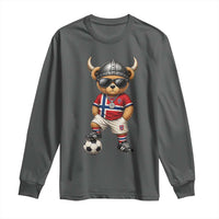 Norway Soccer Fan Long Sleeve Shirt Cool Viking Bear Nordic Football Norwegian Flag