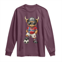Norway Soccer Fan Long Sleeve Shirt Cool Viking Bear Nordic Football Norwegian Flag