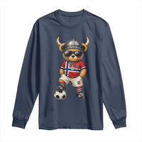 Norway Soccer Fan Long Sleeve Shirt Cool Viking Bear Nordic Football Norwegian Flag