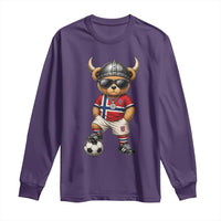 Norway Soccer Fan Long Sleeve Shirt Cool Viking Bear Nordic Football Norwegian Flag