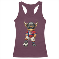Norway Soccer Fan Racerback Tank Top Cool Viking Bear Nordic Football Norwegian Flag
