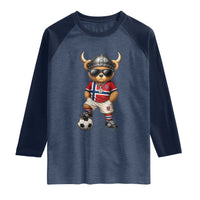 Norway Soccer Fan Raglan Shirt Cool Viking Bear Nordic Football Norwegian Flag