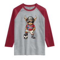 Norway Soccer Fan Raglan Shirt Cool Viking Bear Nordic Football Norwegian Flag