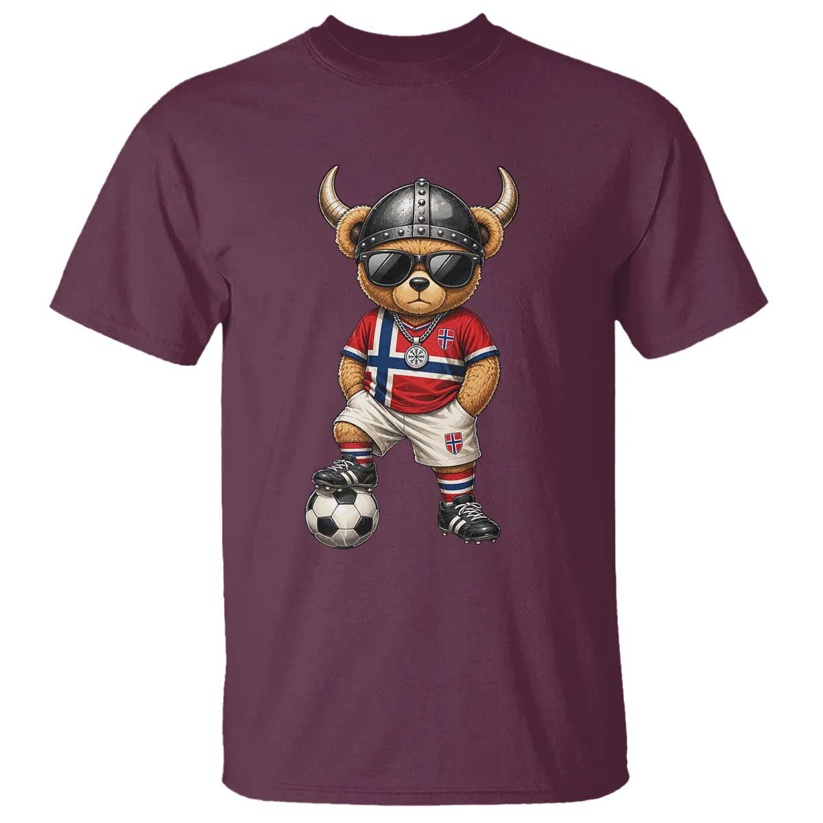 Norway Soccer Fan T Shirt Cool Viking Bear Nordic Football Norwegian Flag