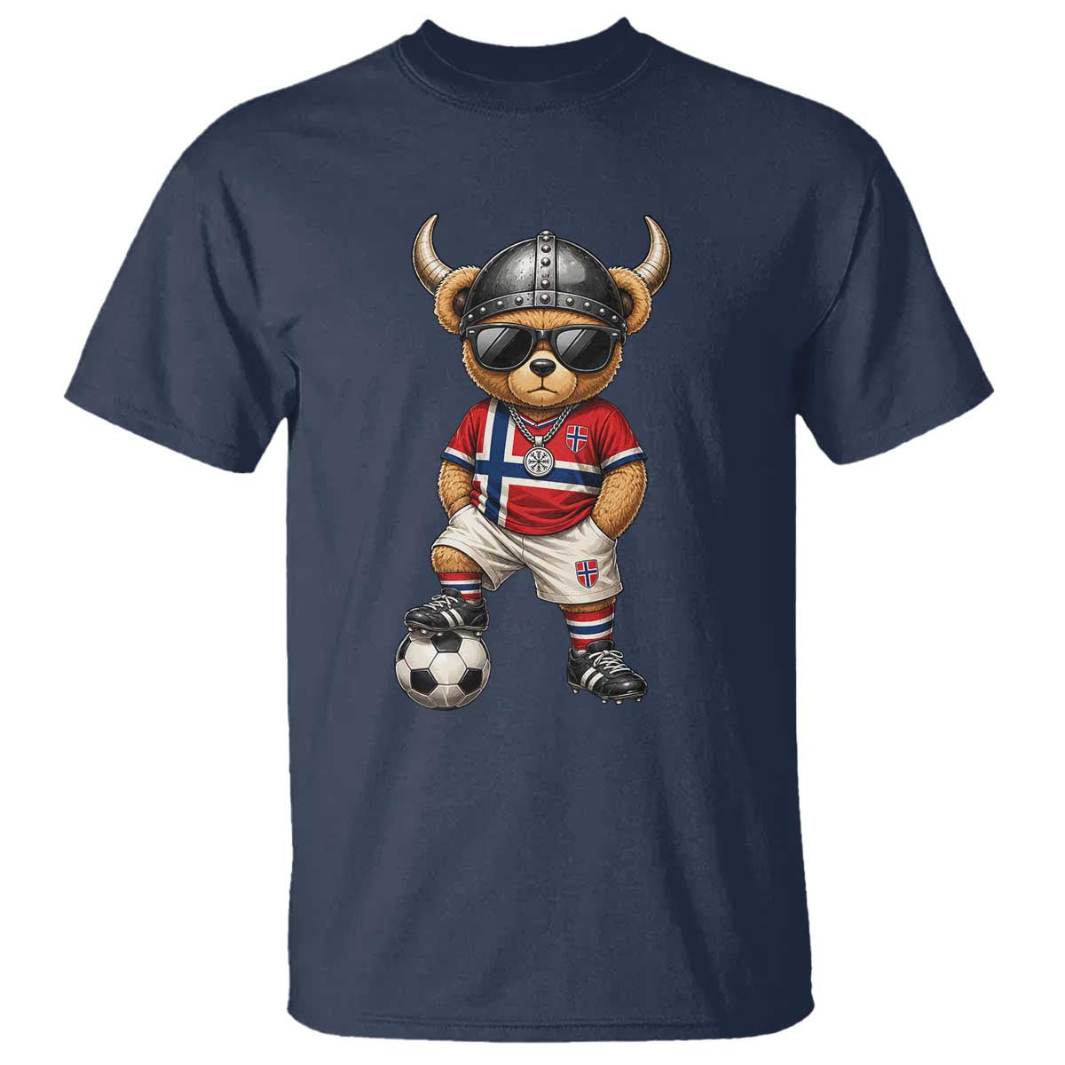 Norway Soccer Fan T Shirt Cool Viking Bear Nordic Football Norwegian Flag