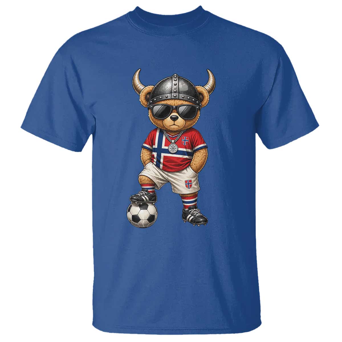 Norway Soccer Fan T Shirt Cool Viking Bear Nordic Football Norwegian Flag