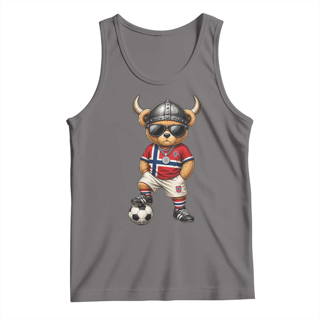Norway Soccer Fan Tank Top Cool Viking Bear Nordic Football Norwegian Flag