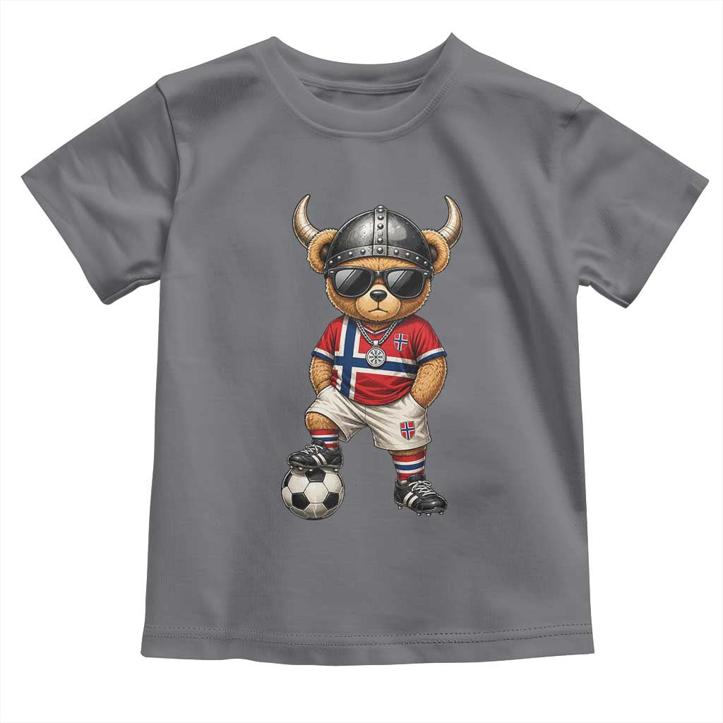 Norway Soccer Fan Toddler T Shirt Cool Viking Bear Nordic Football Norwegian Flag
