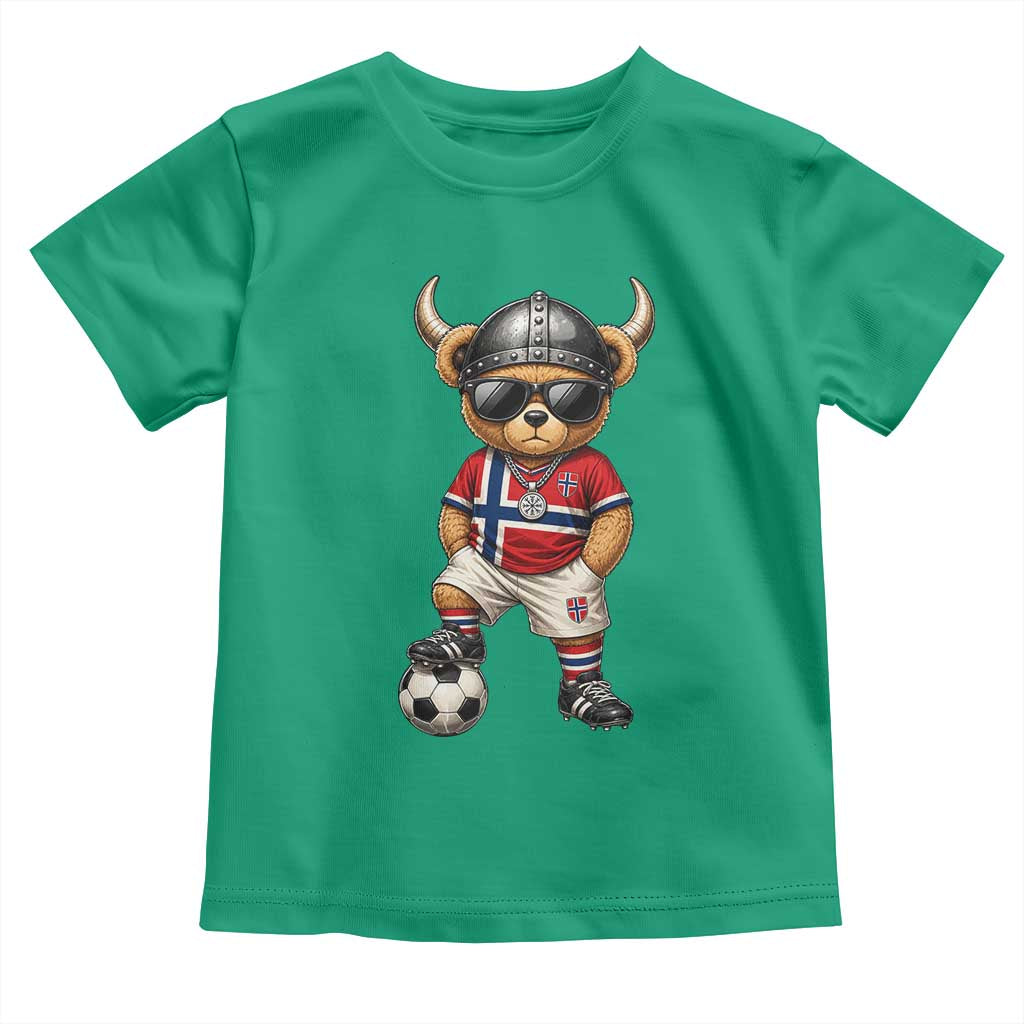 Norway Soccer Fan Toddler T Shirt Cool Viking Bear Nordic Football Norwegian Flag