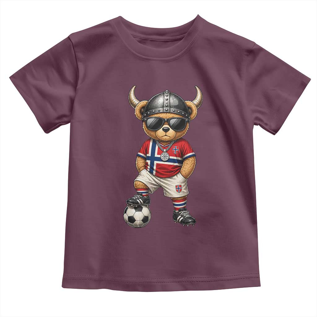 Norway Soccer Fan Toddler T Shirt Cool Viking Bear Nordic Football Norwegian Flag