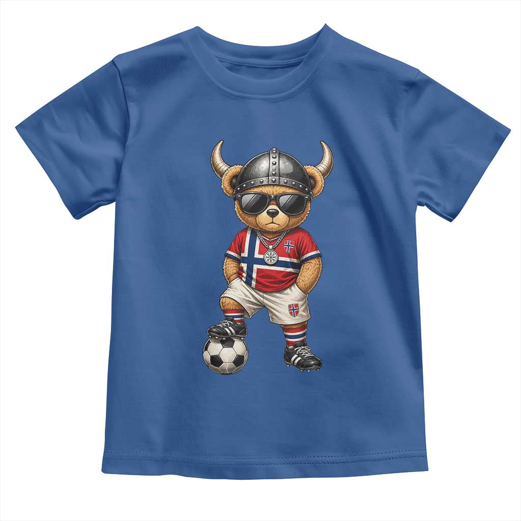 Norway Soccer Fan Toddler T Shirt Cool Viking Bear Nordic Football Norwegian Flag