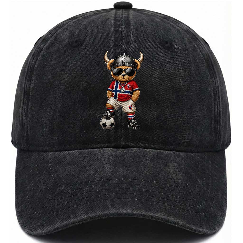 Norway Soccer Fan Washed Cotton Baseball Cap Cool Viking Bear Nordic Football Norwegian Flag