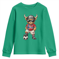 Norway Soccer Fan Youth Sweatshirt Cool Viking Bear Nordic Football Norwegian Flag