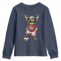 Norway Soccer Fan Youth Sweatshirt Cool Viking Bear Nordic Football Norwegian Flag