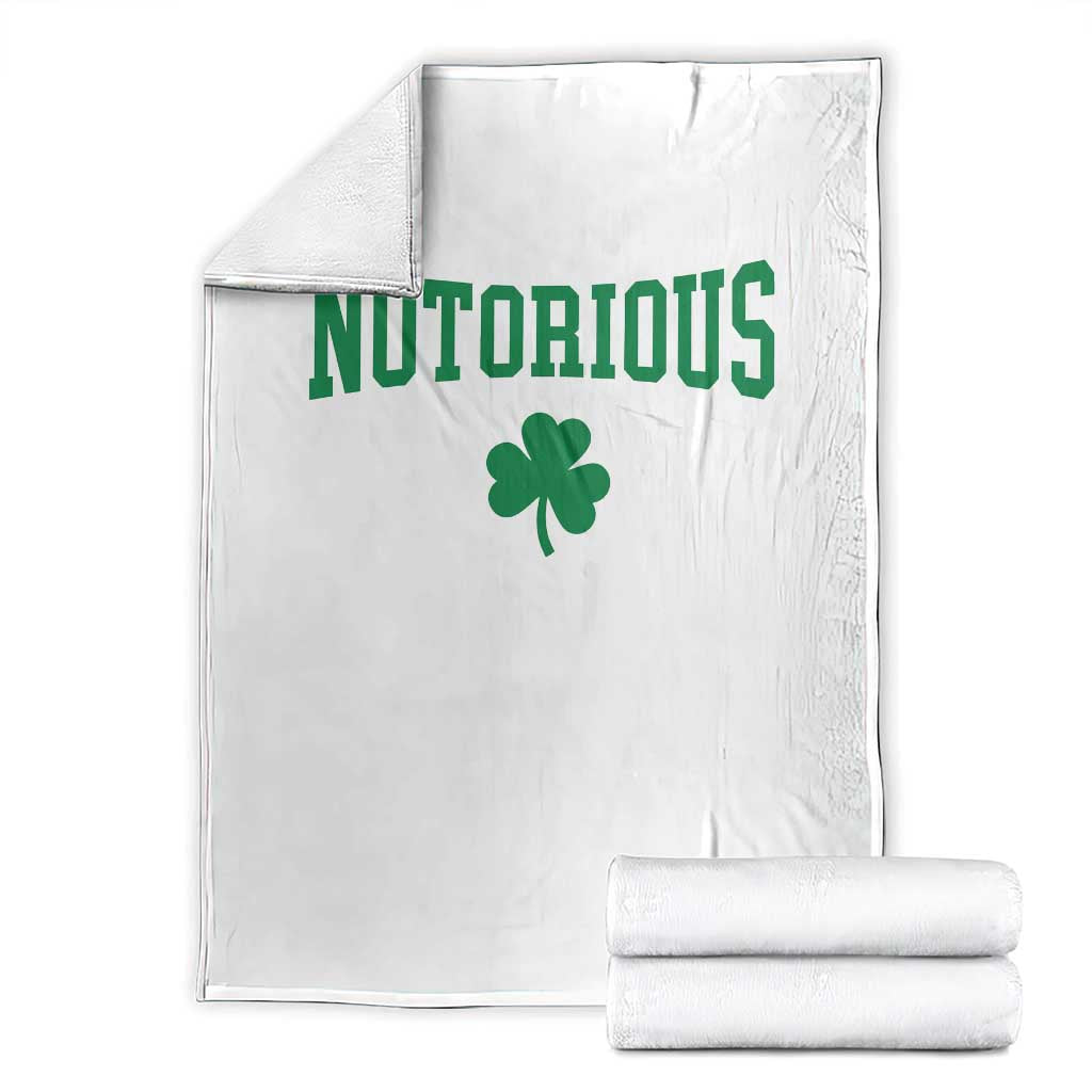 Irish Pride Boxing Fighting Notorious Throw Blanket Retro Shamrock Varsity Irish Lucky Clover Graphic