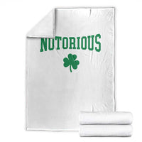 Irish Pride Boxing Fighting Notorious Throw Blanket Retro Shamrock Varsity Irish Lucky Clover Graphic